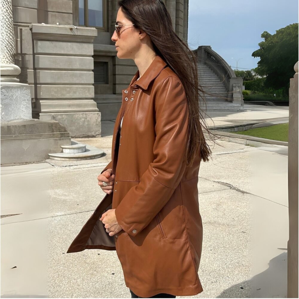 Chaqueta NINA camel con cuello - Imagen 2